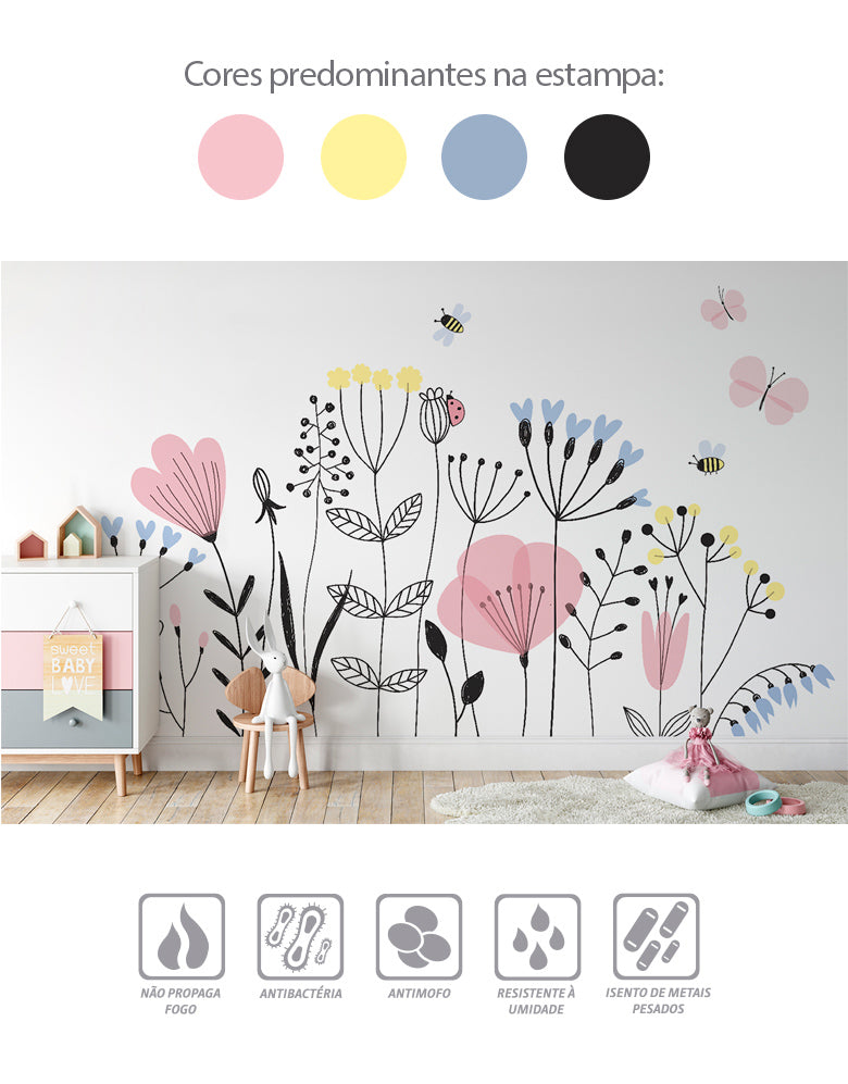 Painel de Parede Adesivo Flores