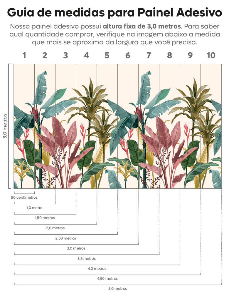 Painel de Parede Adesivo Folhagens