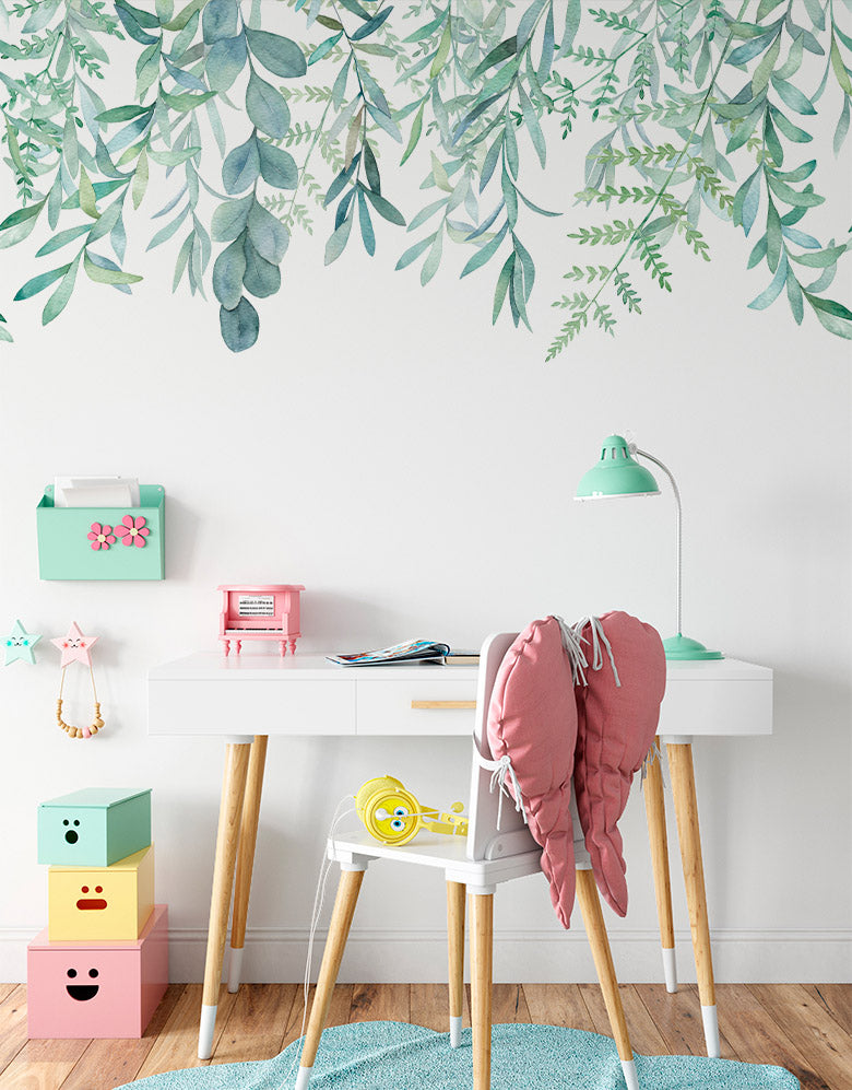 Painel de Parede Adesivo Folhagens Verdes