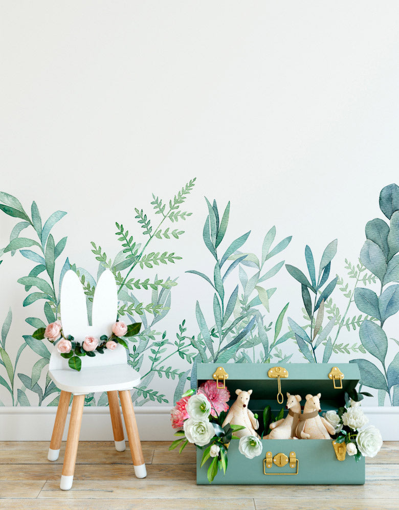 Painel de Parede Adesivo Folhagens Verdes