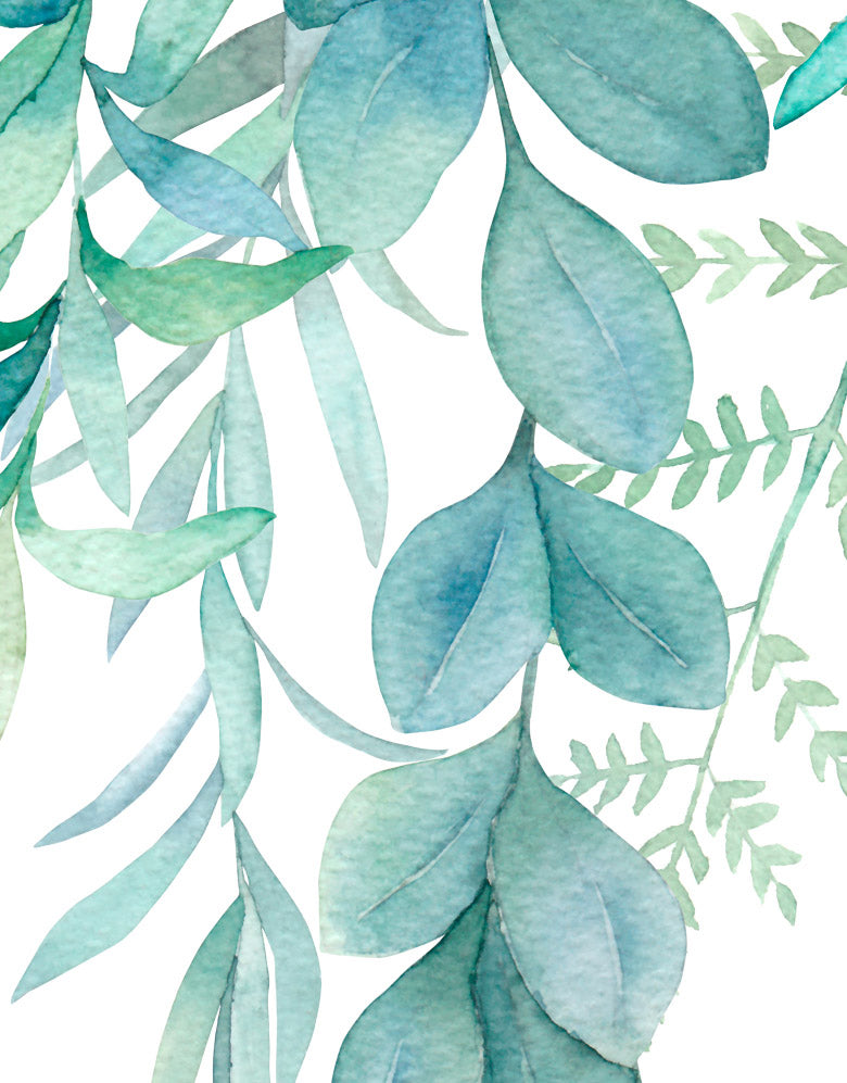 Painel de Parede Adesivo Folhagens Verdes