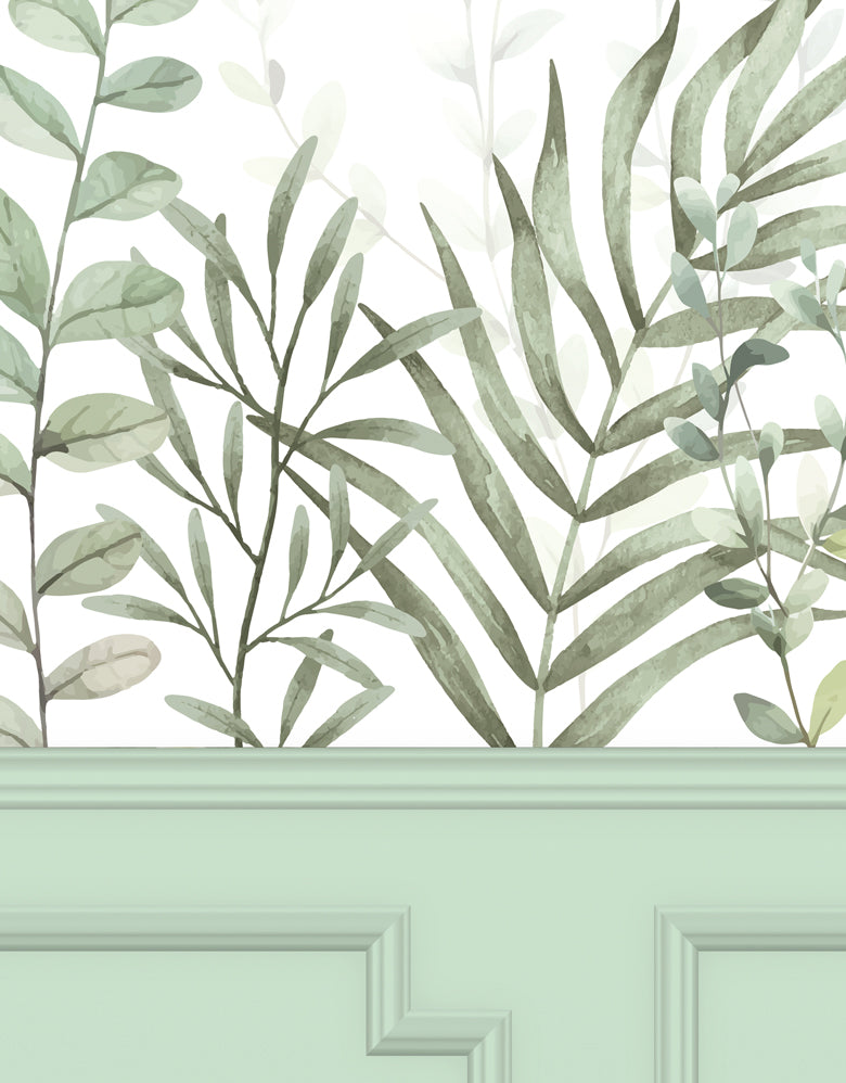 Painel de Parede Adesivo Folhas Boiserie