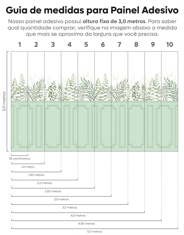Painel de Parede Adesivo Folhas Boiserie