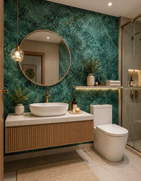 Papel de Parede Adesivo Mármore Verde Esmeralda