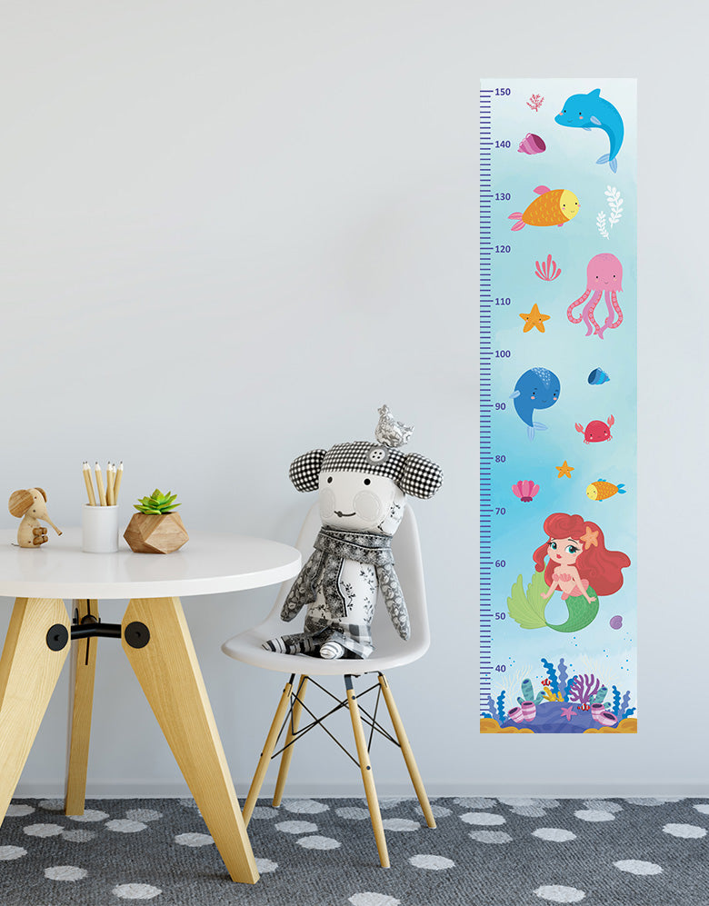 Adesivo Régua Crescimento Fundo do Mar