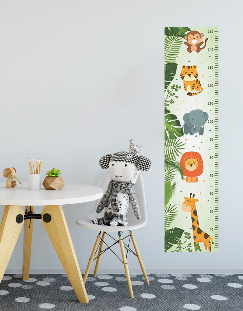 Adesivo Régua Crescimento Safari