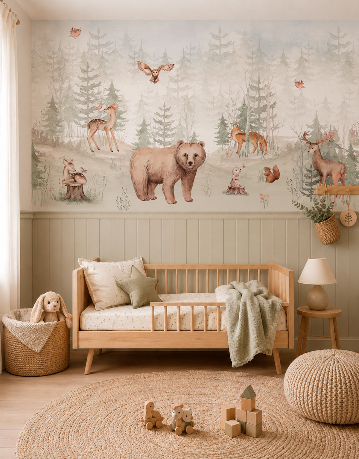 Painel Adesivo Meia Parede Floresta Nórdica